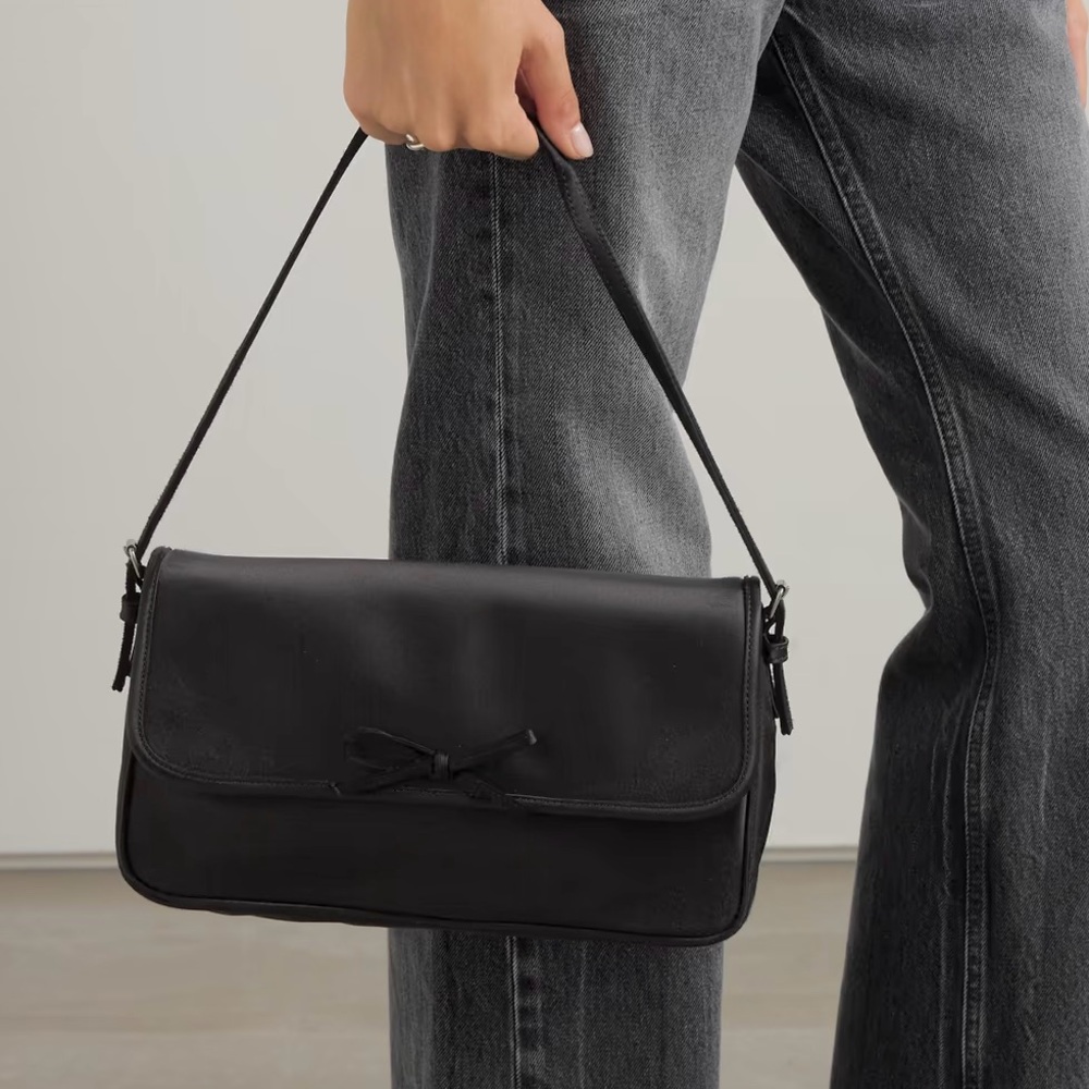 Balenciaga Leopolda Bow-embellished Satin Shoulder Bag